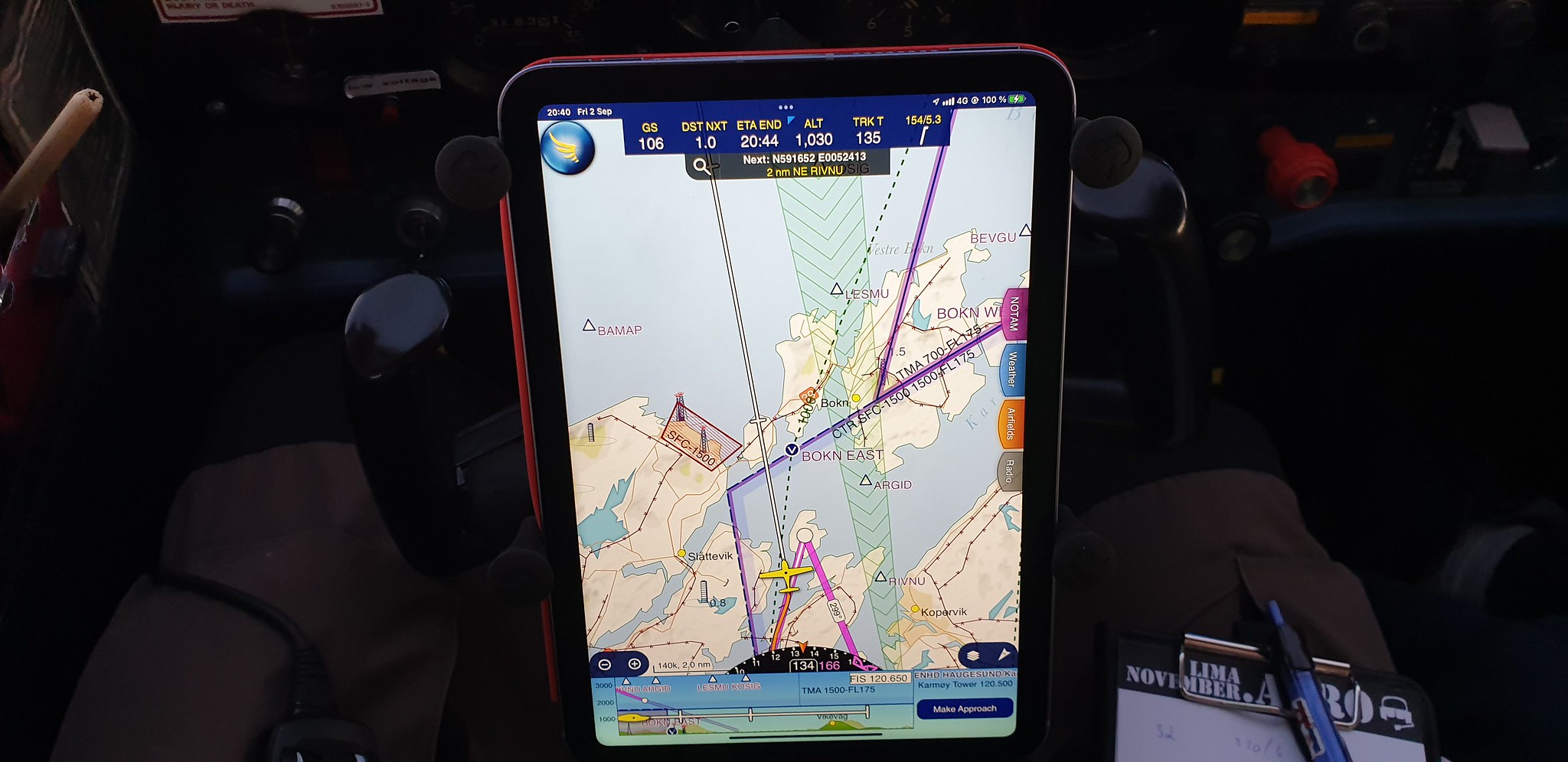iPad med yoke-mount