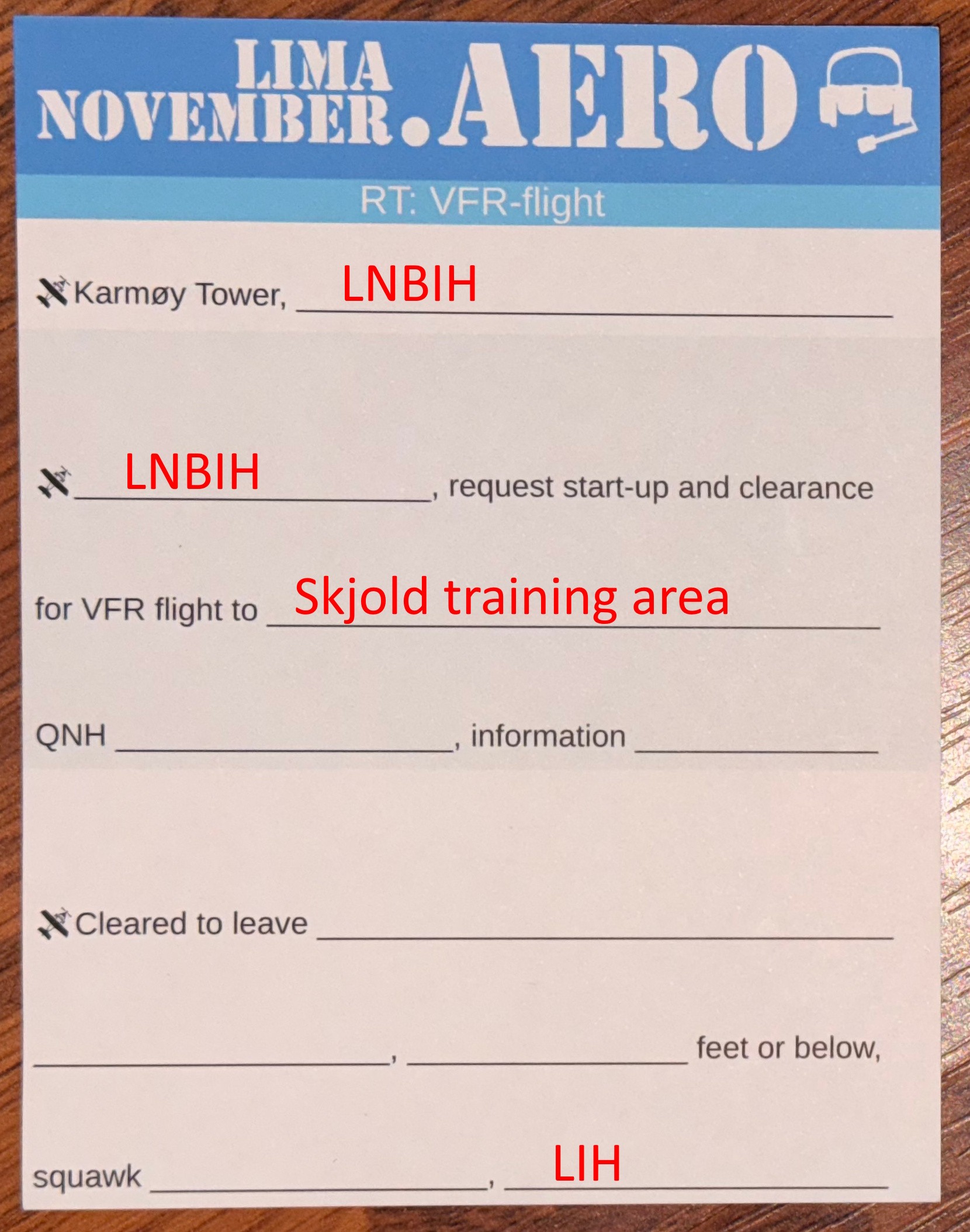 Radioark delvis utfylt