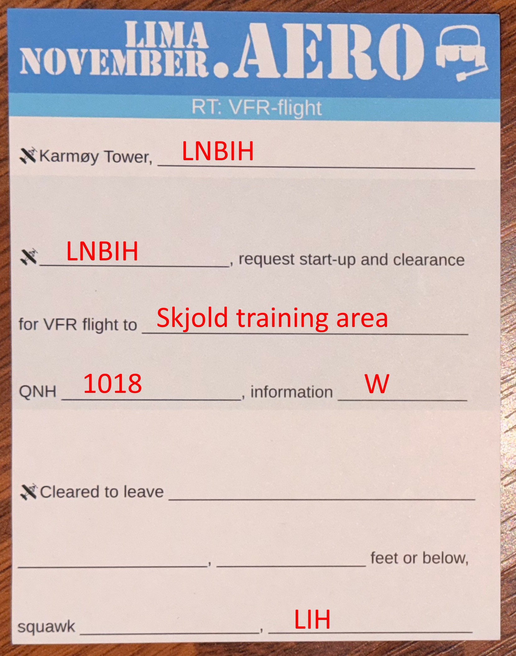 Radioark delvis utfylt