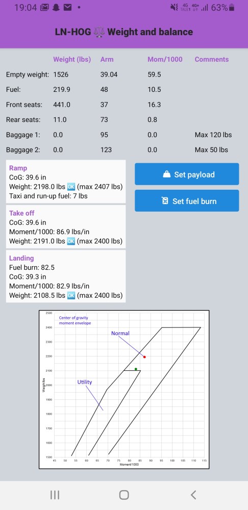 Weight and balance app