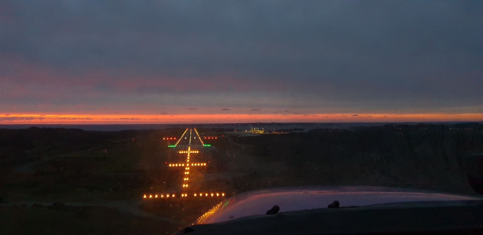 Sunset over runway 31