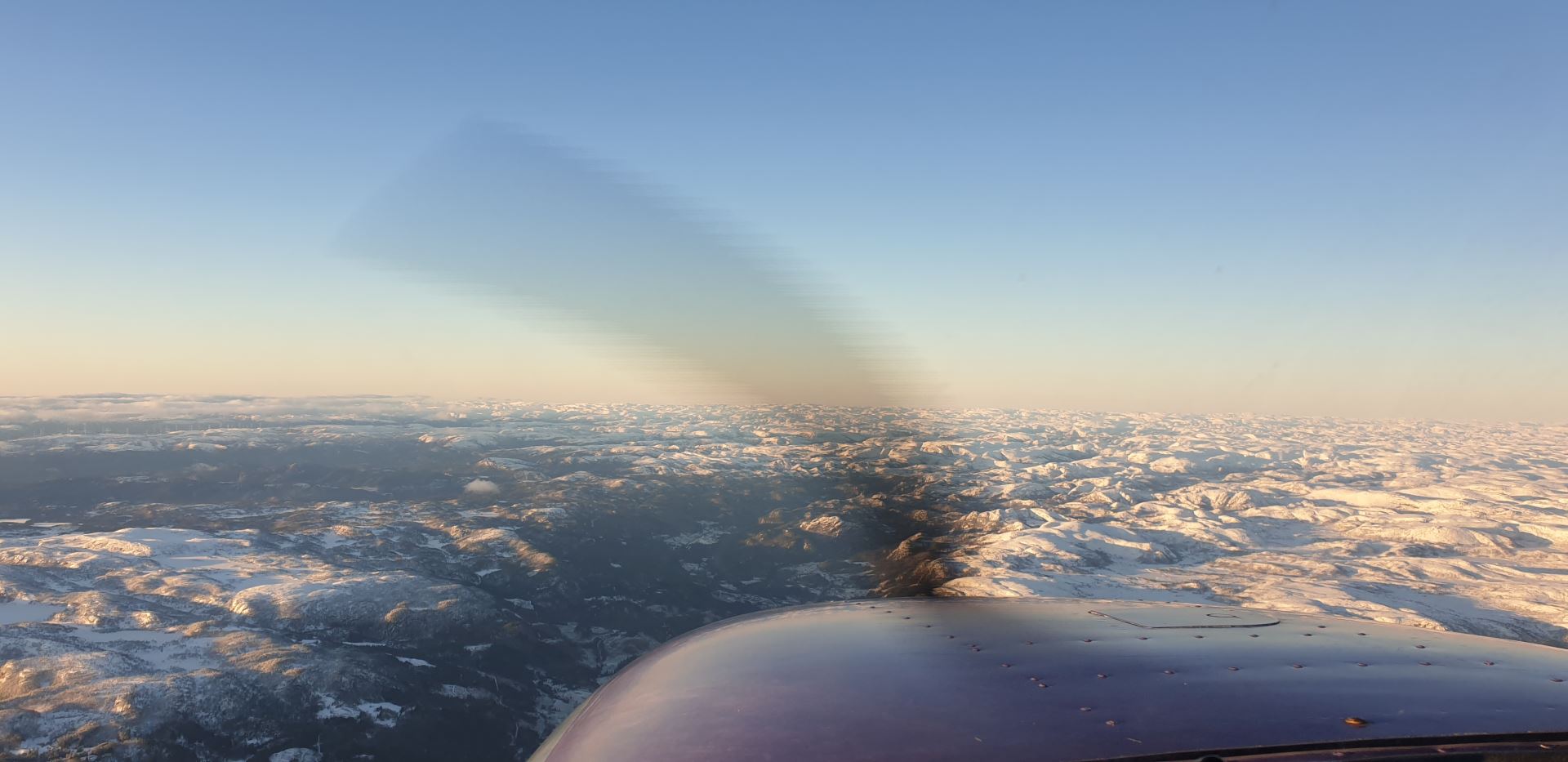 Flying over the mountains