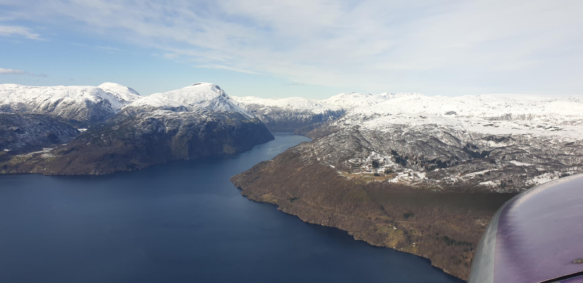 Flying along the fjords