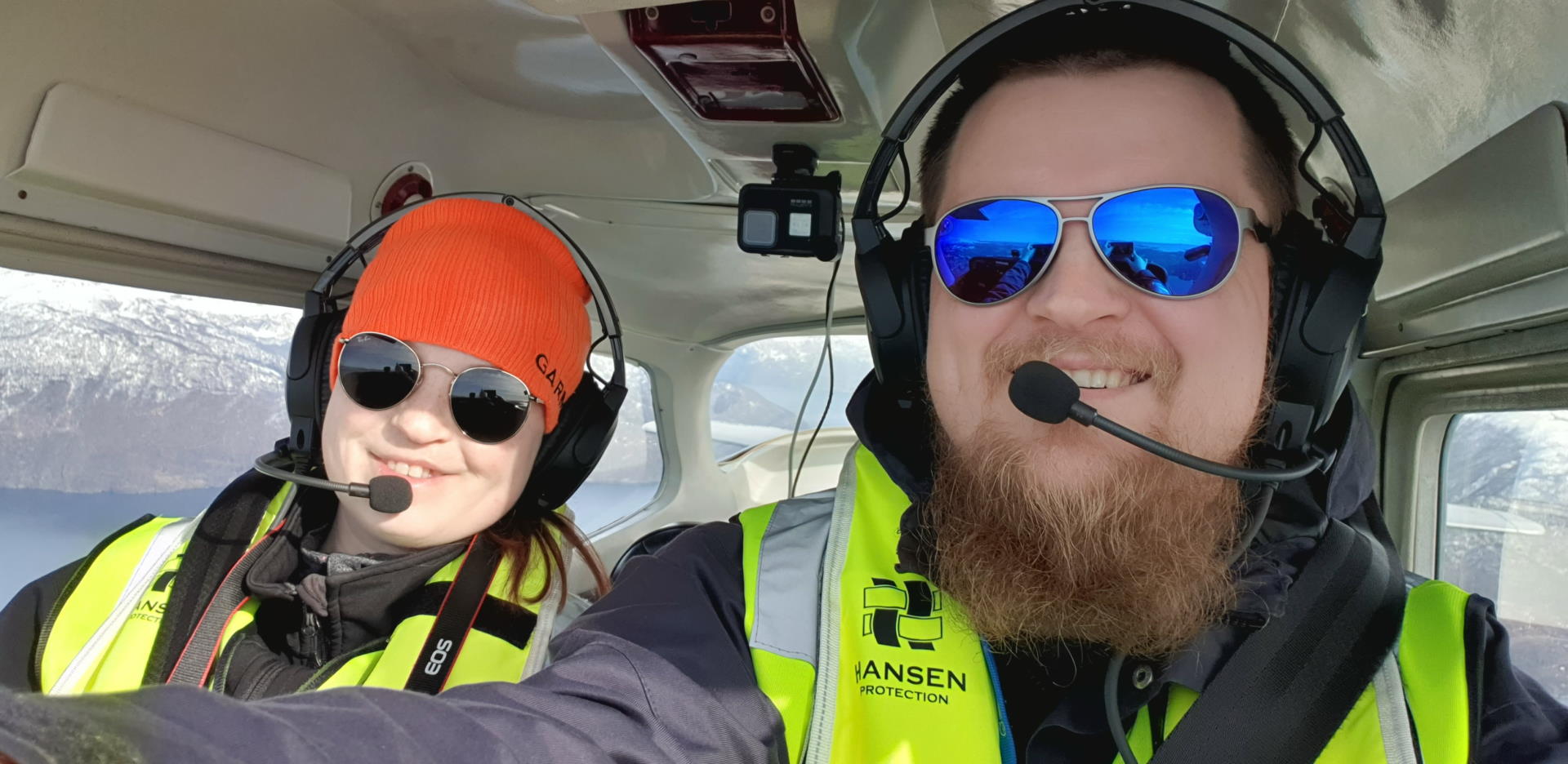 Happy pilot and passenger