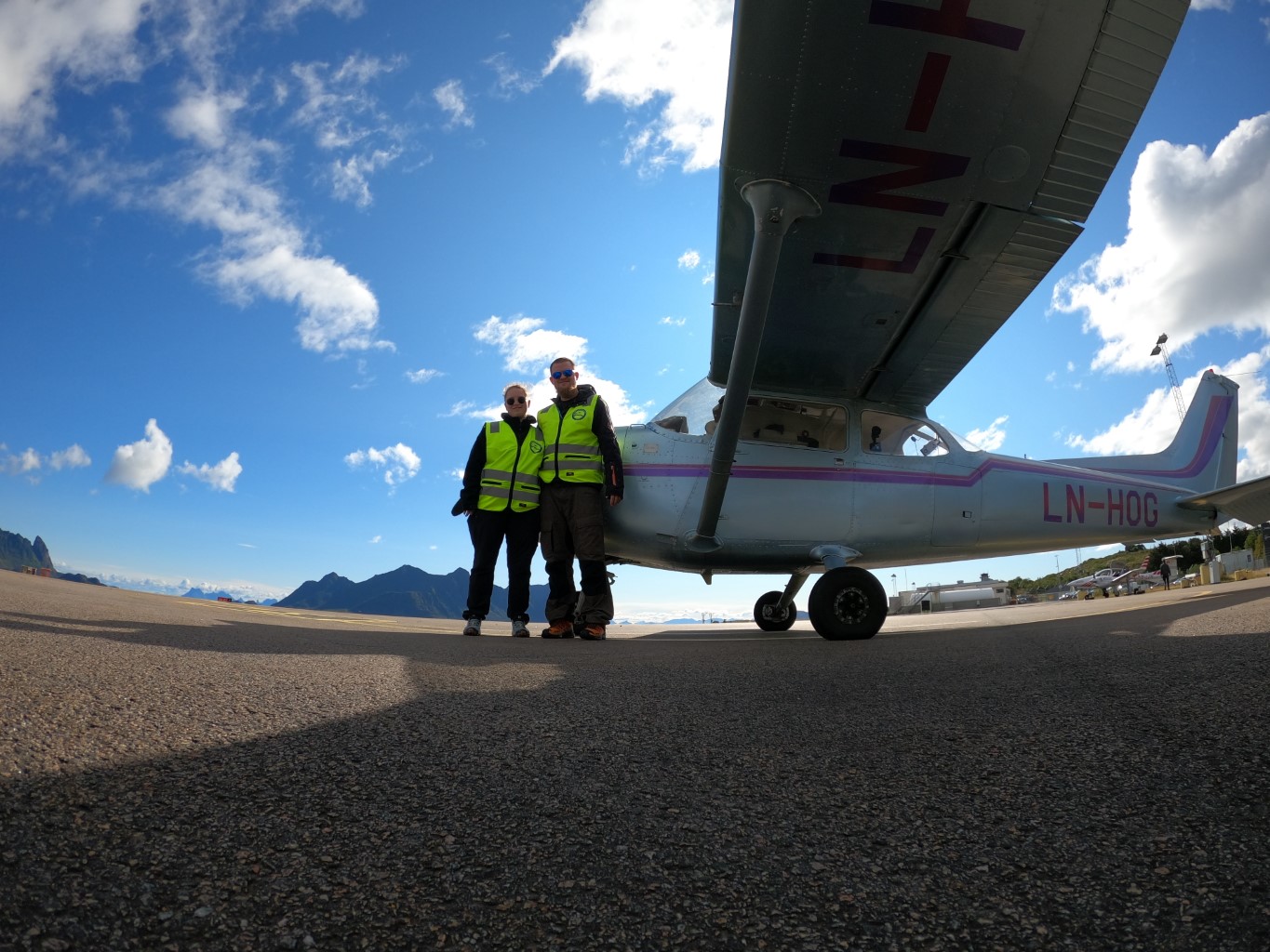 Me and my wife with LN-HOG in Svolvær