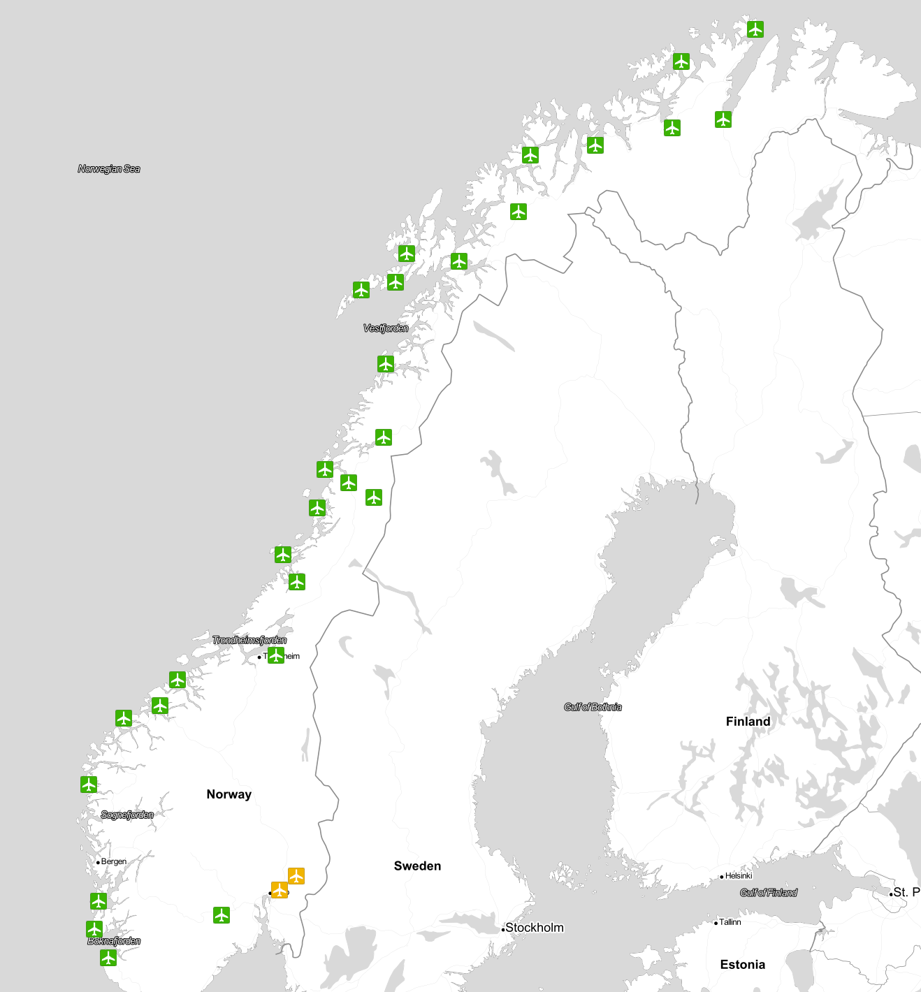 Airports visited