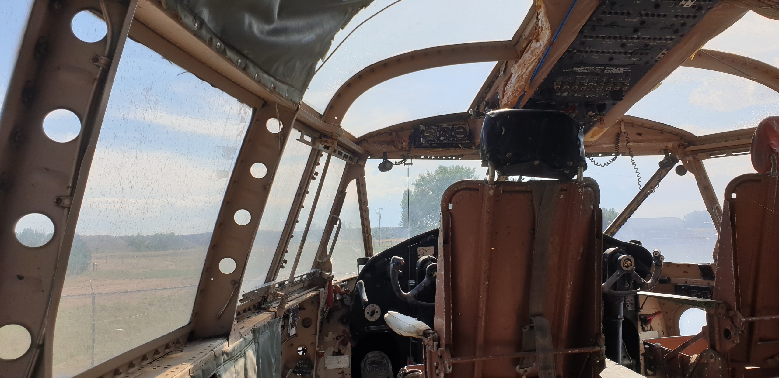 The cockpit of one of the aircrafts
