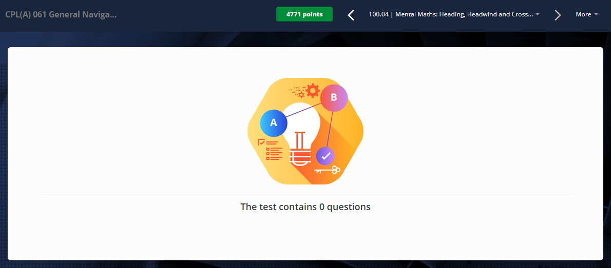 Test contains zero questions