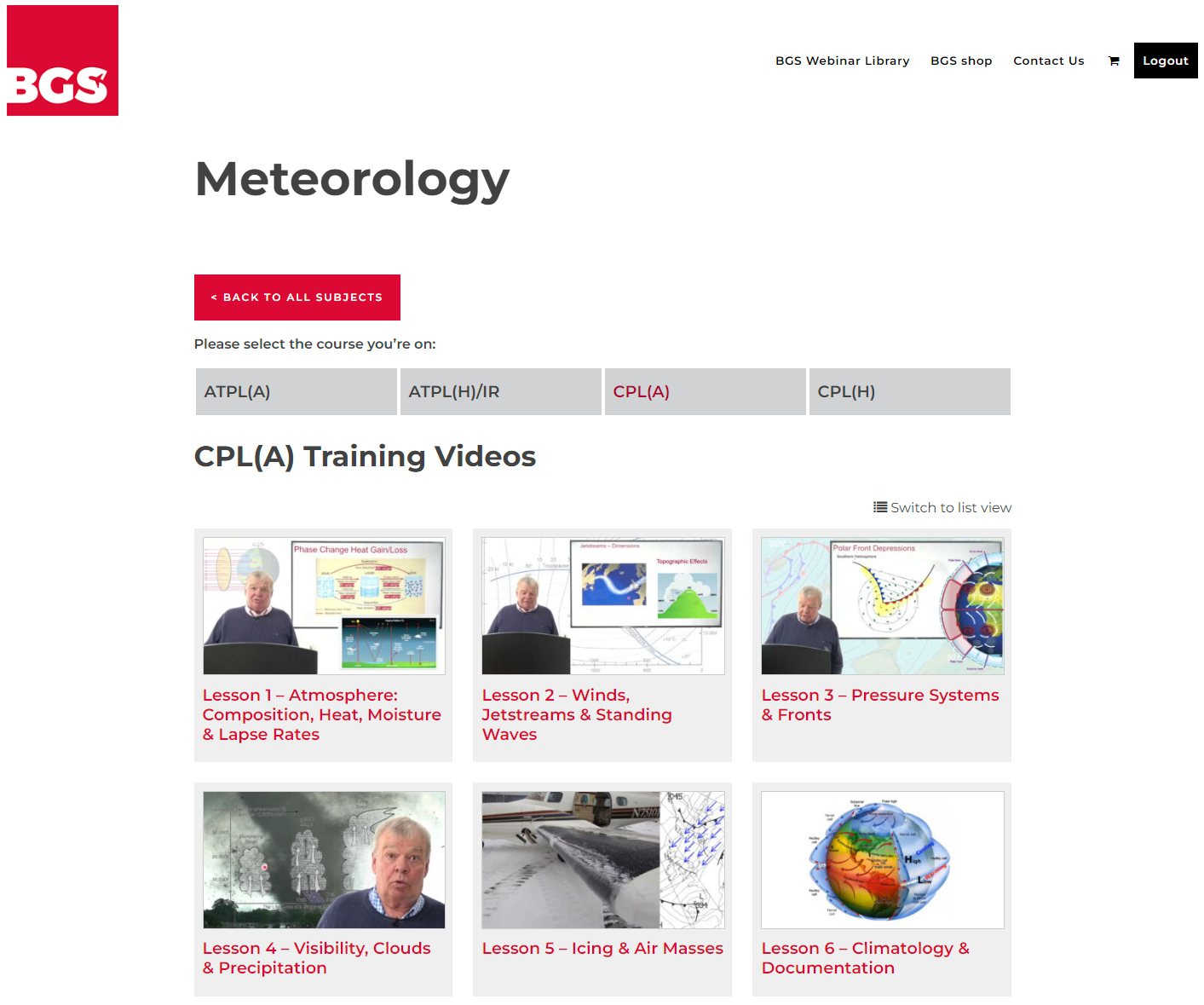 BGS Webinar Library - Meteorology
