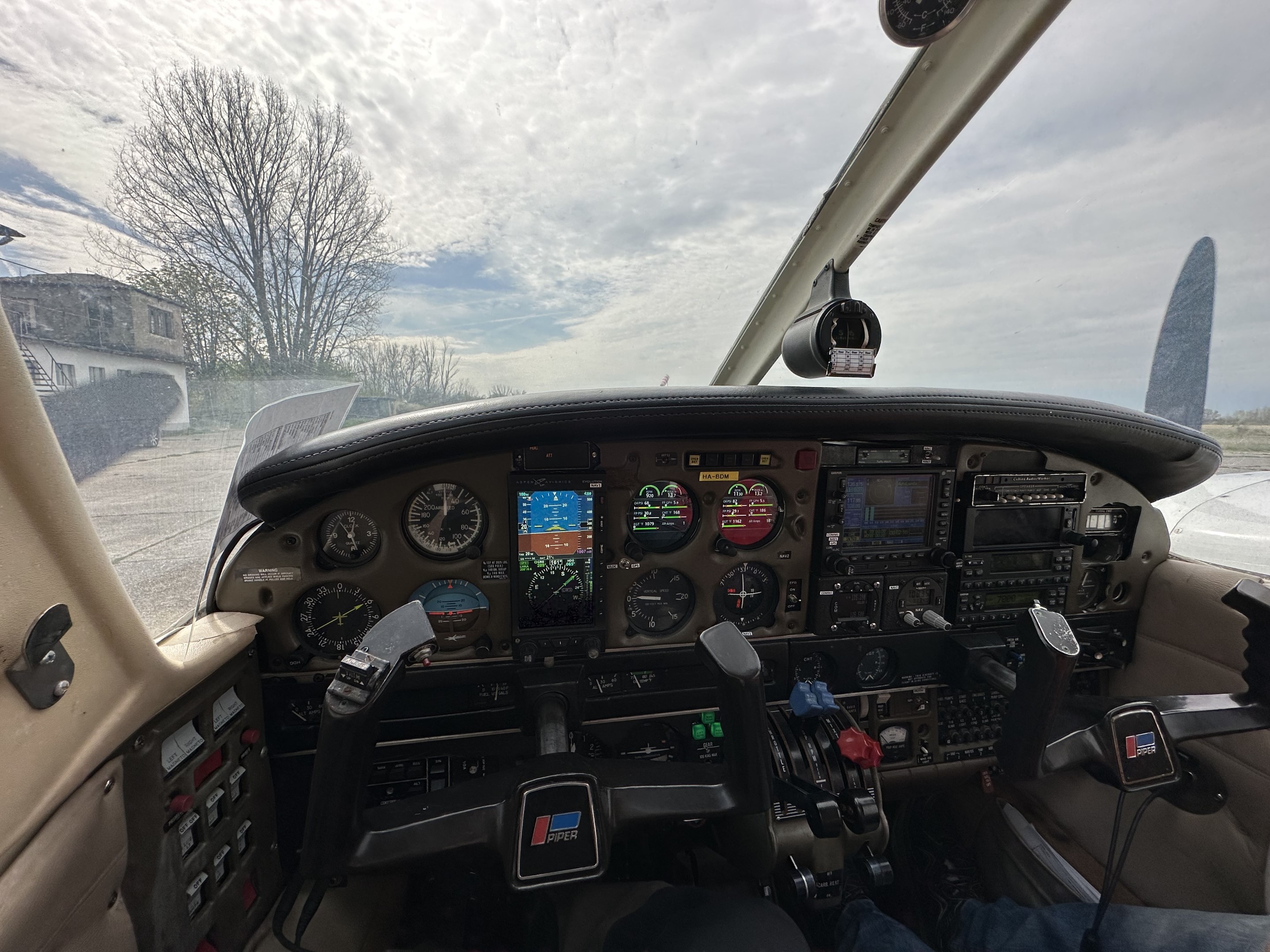 Inside the cockpit