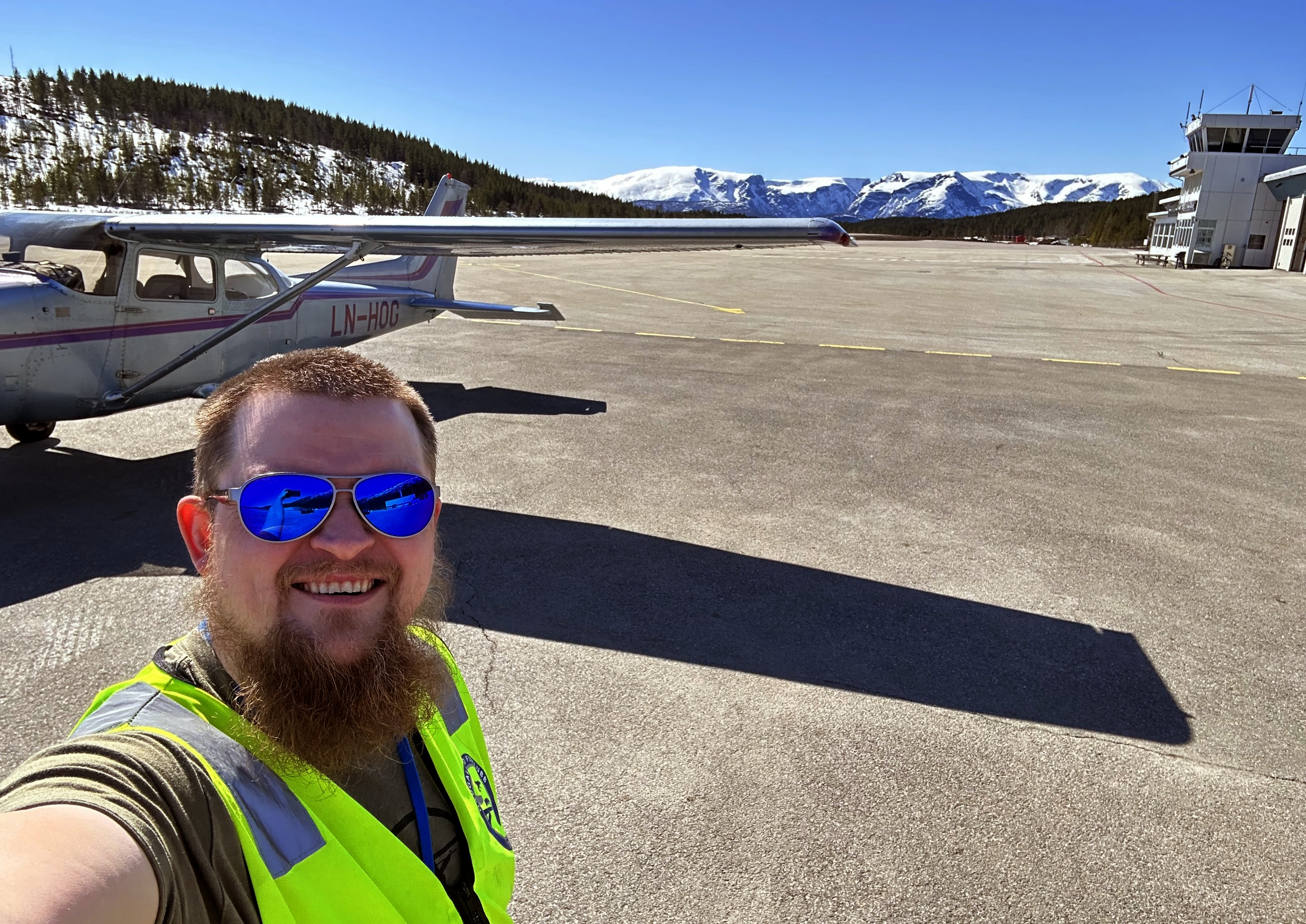 Fornøyd etter en fin landing på Sogndal