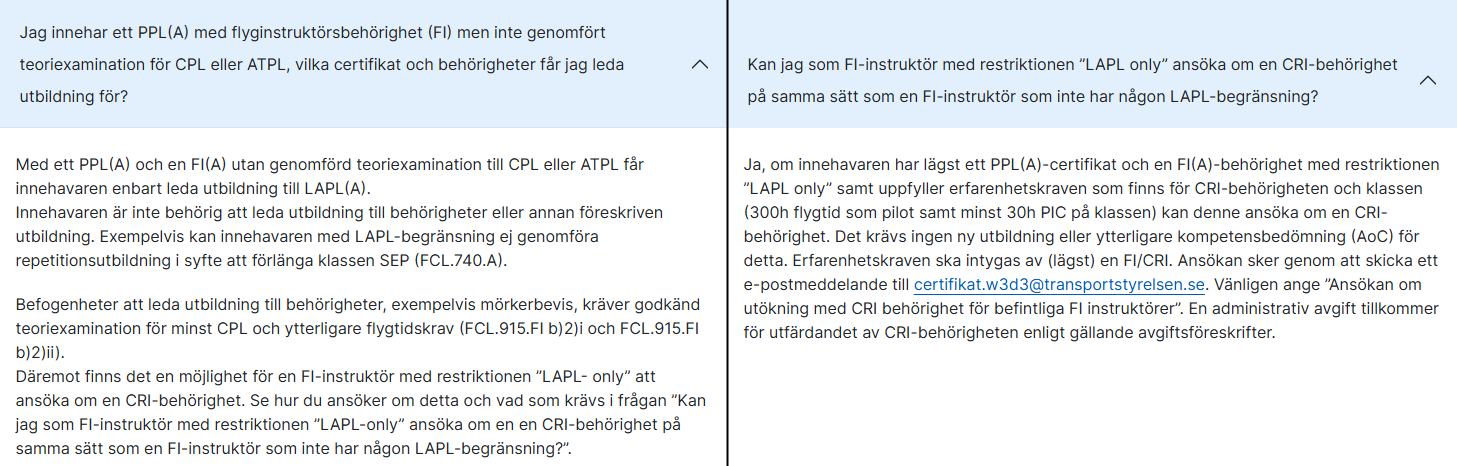 Transportstyrelsen FAQ