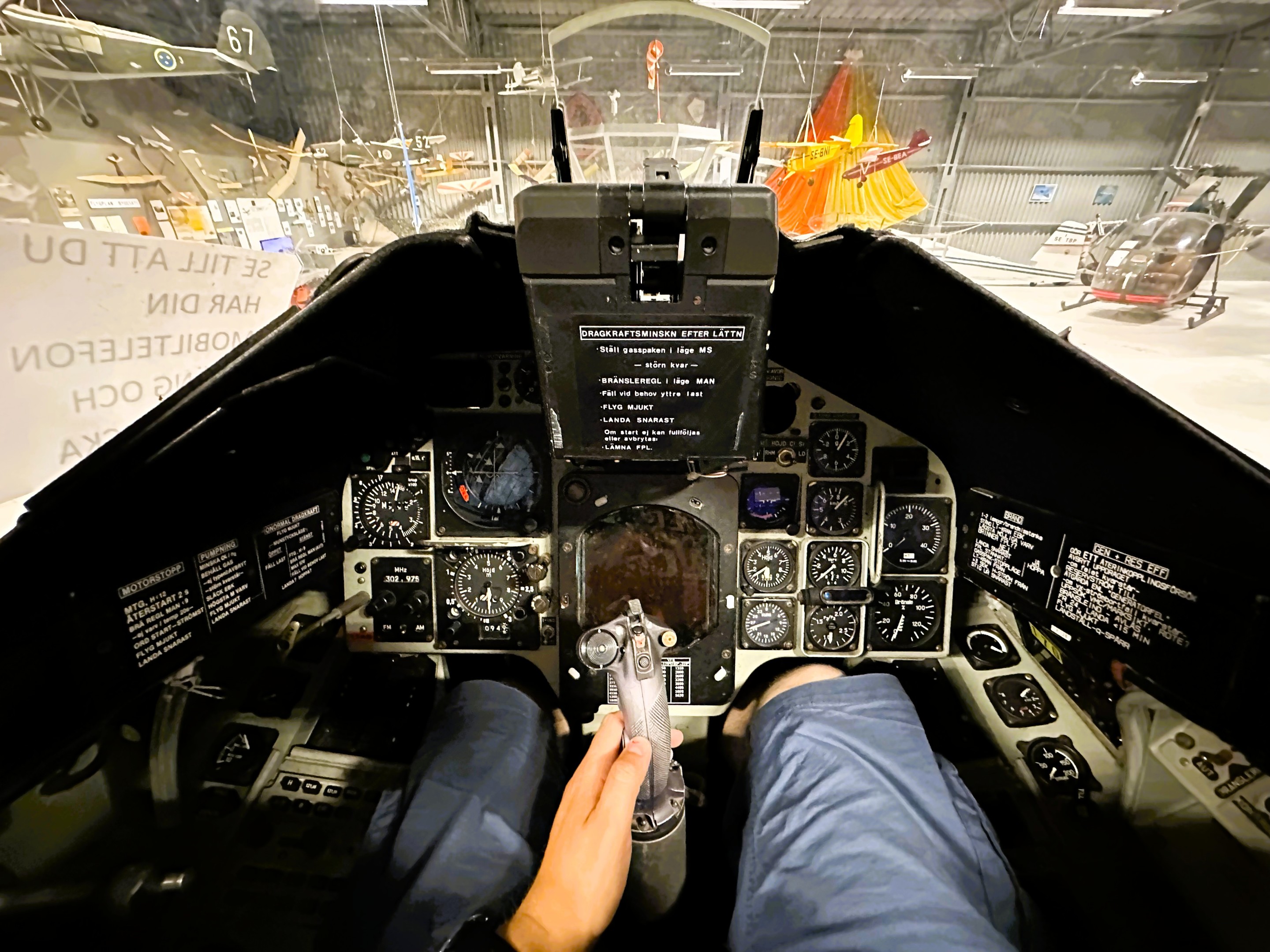 Inside one of the cockpits