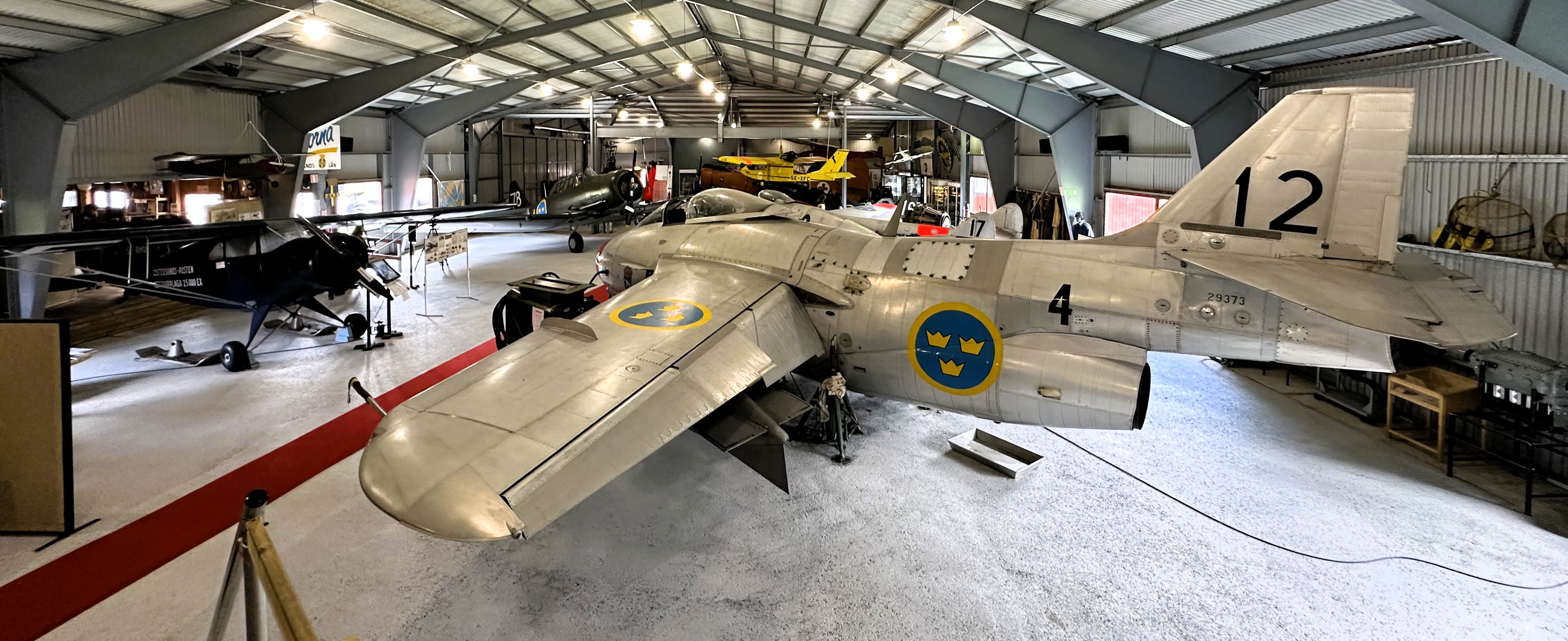 Inside the main hangar