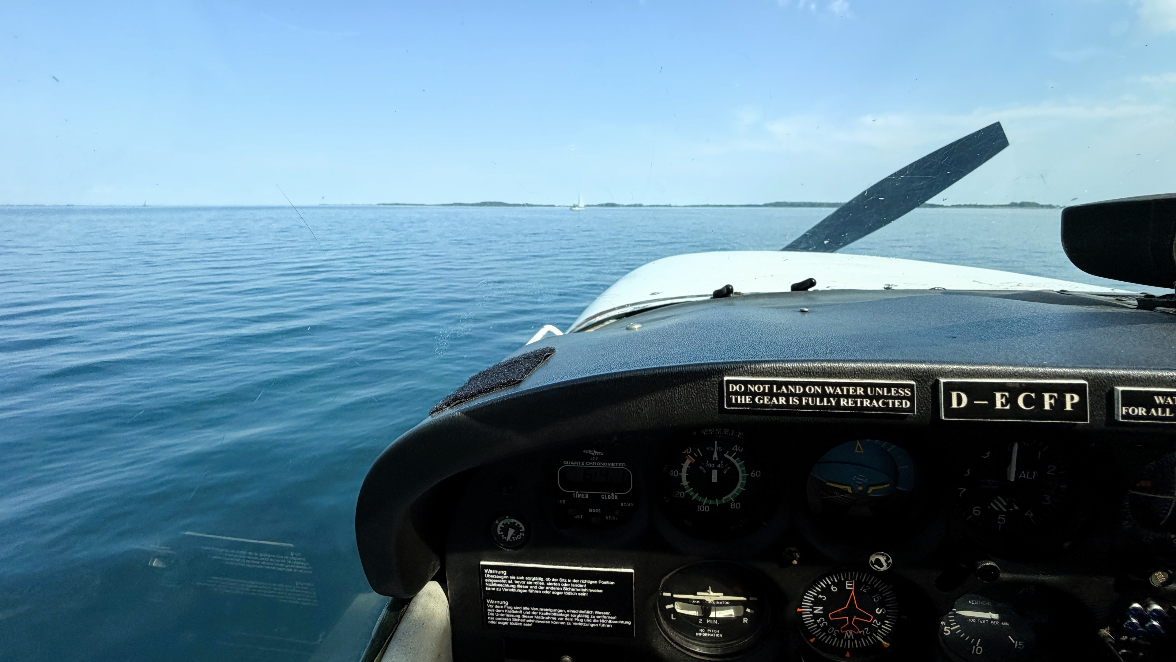 Stopped, on the water